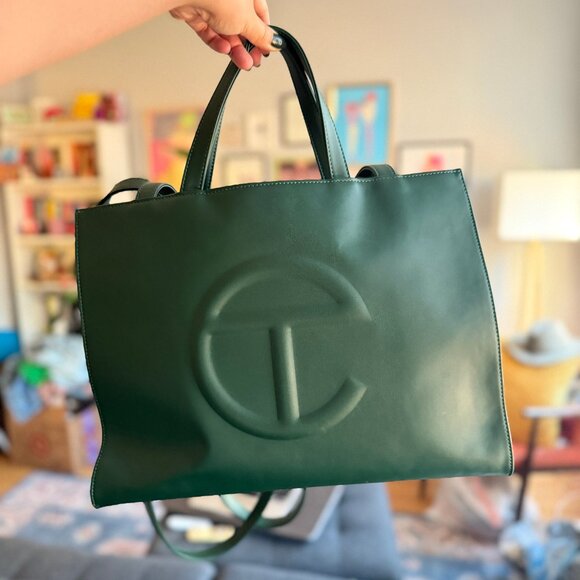 Telfar Medium Shopping Bag Dark Olive Green - Picture 1 of 4